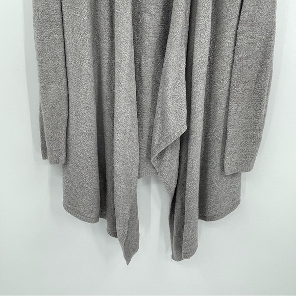 Barefoot Dreams Cardigan Size L/XL Cozy Chic Lite style Drape Front Gray Bamboo - Picture 3 of 8